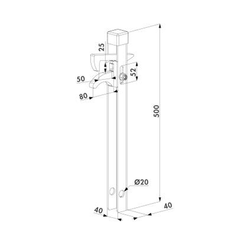 ABK | Torfeststeller fr Torprofile bis max. 50 mm breite  feuerverzinkt