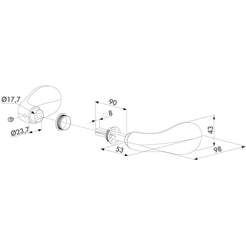 3006C | Aluminium-Drckerpaar mit 60 mm Drckerstift