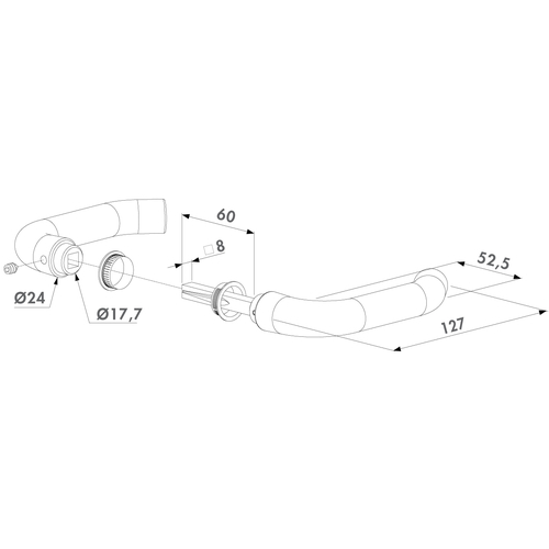 3006D-H | Drckerpaar aus eloxiertem Aluminium fr Einsteckschlsser