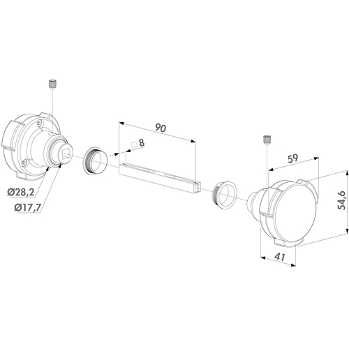 KIDLOC | Sicherheitsknauf mit 90 mm Drckerstift