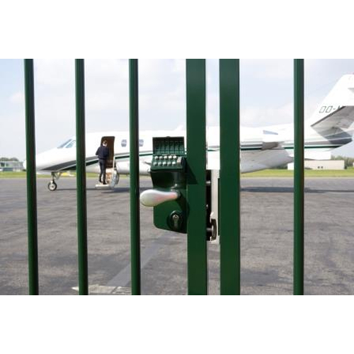 LMKQ40V2LVSZC-6005 | VINCI - Mechanisches Codeschloss fr vierkantes 40 bis 60 mm Profil mit 3006C - Aluminium-Drckerpaar & Zylinder: VSZ - Verschiedenschlieendt