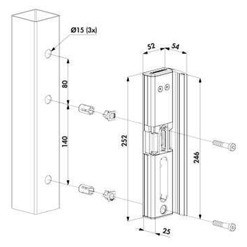 Locinox MODULEC SA - elektrischer Türöffner (stromlos geschlossen) 