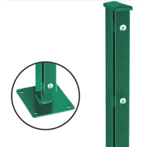 Pfosten TypAF mit angeschwei�ter Fussplatte und Abdeckleiste RAL 6005 moosgr�n ZH 1230 mm