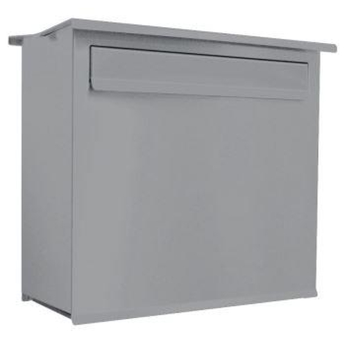 Zaun-Briefkasten Likno 8003 Entnahme hinten, Dach eckig RAL 9006 Weialuminium