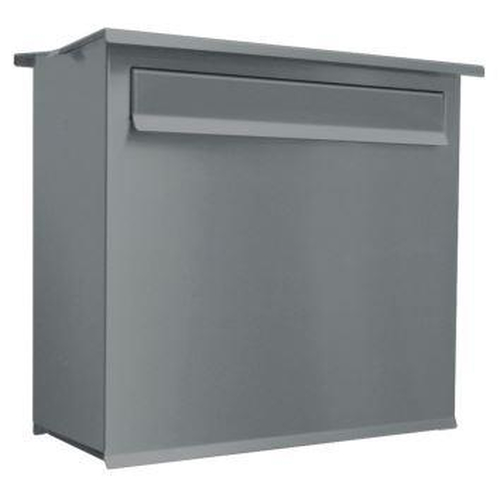 Zaun-Briefkasten Likno 8003 Entnahme hinten, Dach eckig RAL 9007 Graualuminium