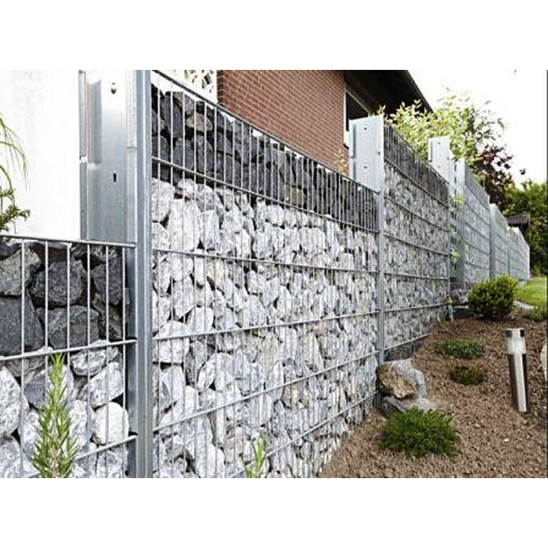 Gabionen Zaun Set mit C-Profil Steinwand Gabionen Wand zum Einbetonieren 183 cm 