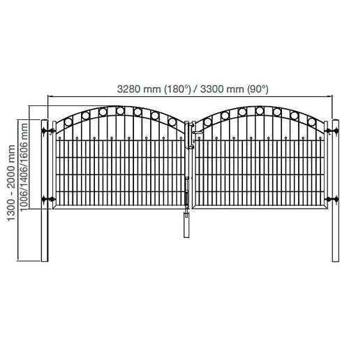 2 flg. Schmuckzauntor Typ Wien RAL 6005 moosgrn ZH 1030 mm
