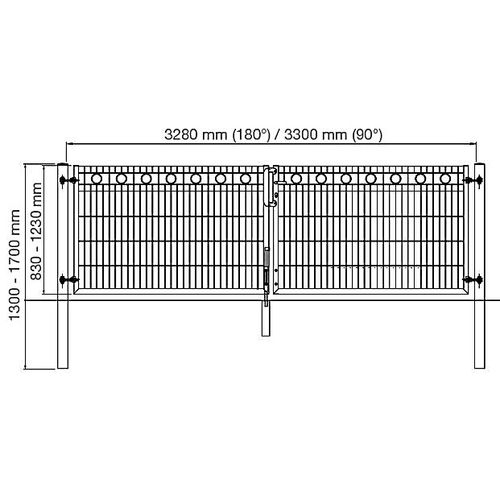 2 flg. Schmuckzauntor Typ Rom zink ZH   830 mm