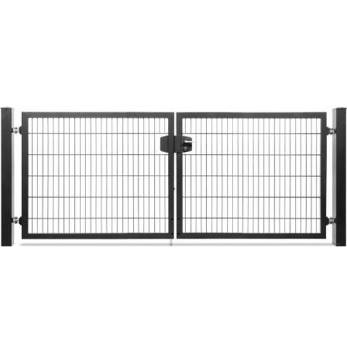 2 flg. Doppelstabmatten- Tor RAL 7016 anthrazitgrau LW 2000 mm H   800 mm P 80 x 80 mm