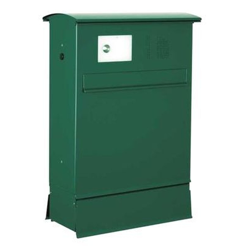 Zaun-Briefkasten Likno 8004 ZF und KE oben, Entnahme hinten, Dach rund RAL DB703 eisenglimmer