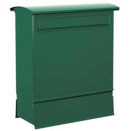 Zaun-Briefkasten Likno 8002 ZF, Entnahme hinten, Dach rund RAL Hammerschlag Antik Silber