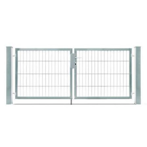2 flg. Doppelstabmatten Tor Typ Vario compact zink LW (S/XL)  2760 mm  asymmetrisch H 1800 mm