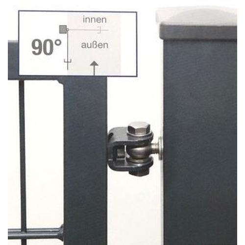 2 flg. Doppelstabmatten Tor Typ Vario compact zink LW (S/XL)  2760 mm  asymmetrisch H 1800 mm