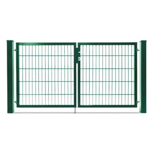 2 flg. Doppelstabmatten Tor Typ Vario compact RAL 6005 moosgrn LW (L/L)     2960 mm  symmetrisch    H 1400 mm