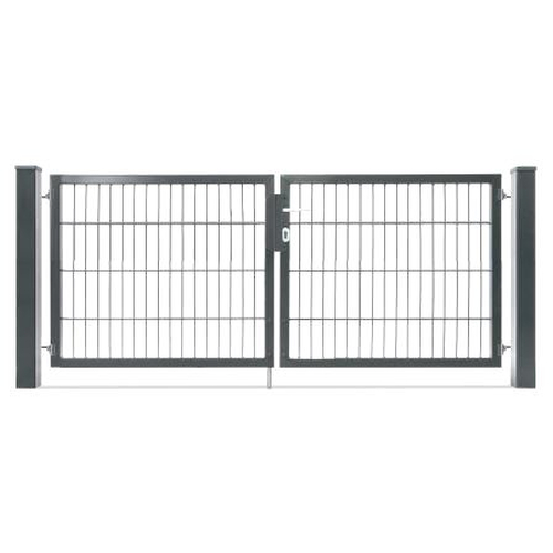2 flg. Doppelstabmatten Tor Typ Vario compact RAL 7016 anthrazitgrau LW (S/S)   1960 mm  symmetrisch    H 1400 mm