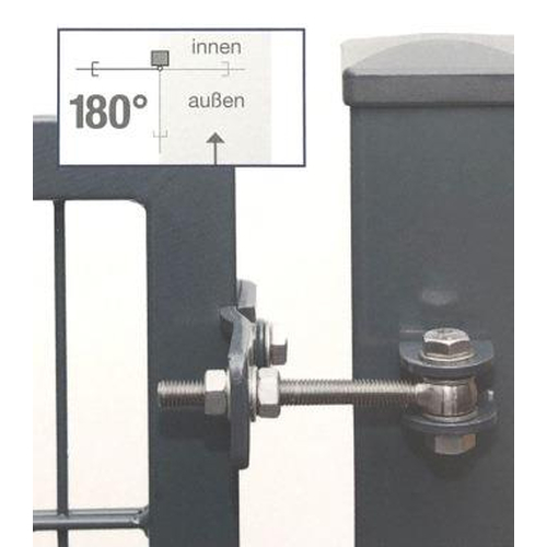 2 flg. Doppelstabmatten Tor Typ Vario compact RAL 7016 anthrazitgrau LW (XL/XL) 3560 mm  symmetrisch    H 1800 mm