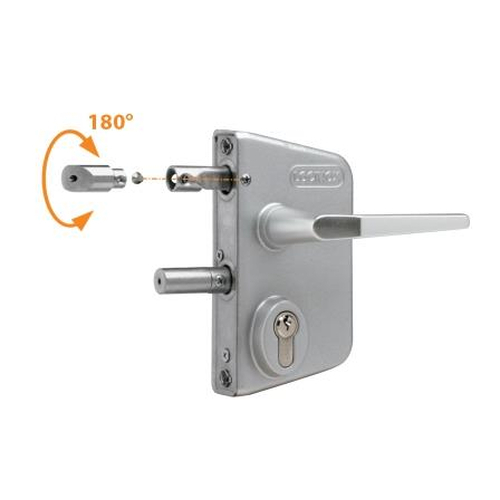 LAKQ40U2LGSXD-6005 | Industrieschloss f�r vierkantes 40 bis 60 mm Profil mit 3006D - Aluminium-Dr�ckerpaar & Zylinder: GSX - Gleichschliessend X RAL 6005 moosgr�n