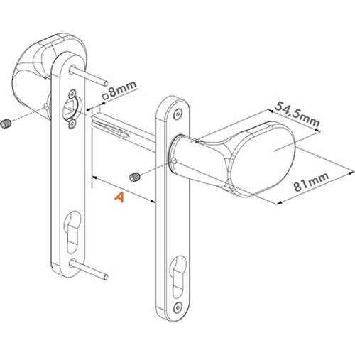 3006PAD-9005 | Drckerpaar mit abgerundeten Ecken aus eloxiertem Aluminium mit fester und/oder RAL 9005 tiefschwarz