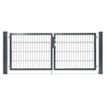 2 flg. Doppelstabmatten Tor RAL 7016 anthrazitgrau B 4000 mm  H 1000 mm   P 80 x 80