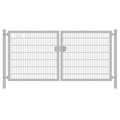 2 flg. Doppelstabmatten Tor feuerverzinkt B 3000 mm H 1400 mm P 80 x 80 mm