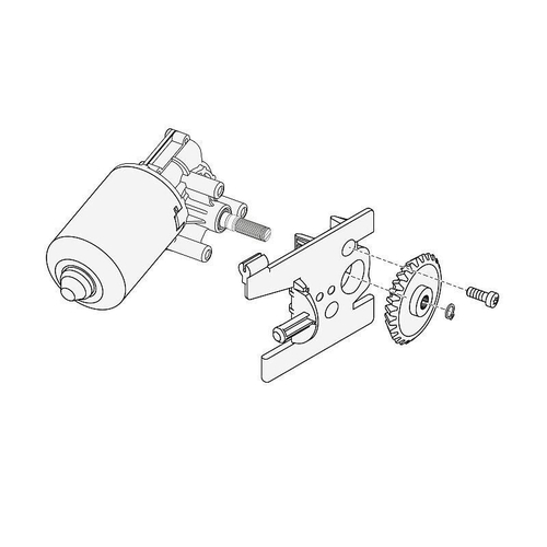 Motor 24 V | DTA twist 350 | mit Motorhalter und Kegelrad