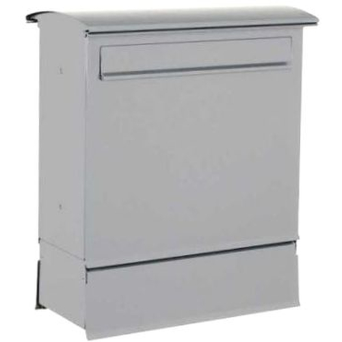 Zaun-Briefkasten Likno 8002 ZF, Entnahme hinten, Dach rund RAL 9006 Weialuminium