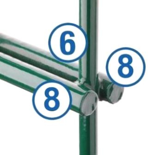 Doppelstabmatte 8/6/8 mm feuerverzinkter Draht nach EN 10244-2 RAL 6005 moosgrn ZH 2230 mm