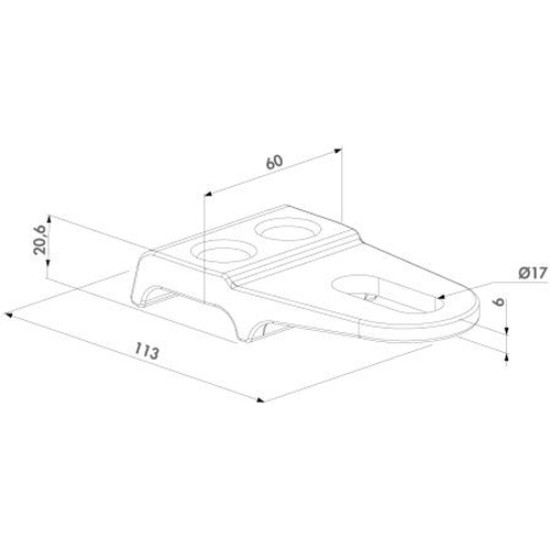 GRIP16-7016   | Befestigungsgriff fr Torband RAL 7016 anthrazitgrau